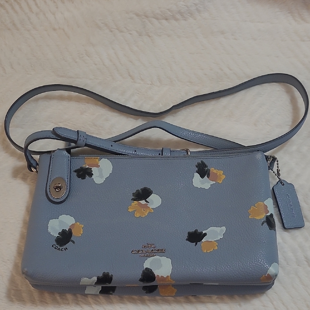 Coach Crosby Crossbody Floral Print Pebble Leather